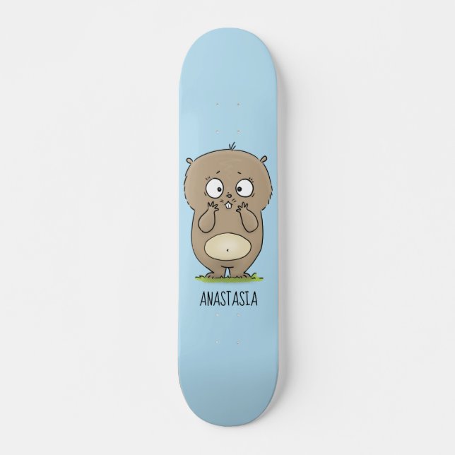 Forgetful adorable chubby hamster cartoon skateboard (Vorne)