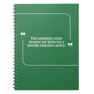 Forgetful People Retention Quote Emerald Green Notizblock