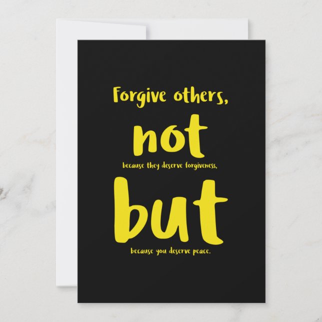 Forgive others beacuse you deserve peace yellow.pn dankeskarte (Vorderseite)