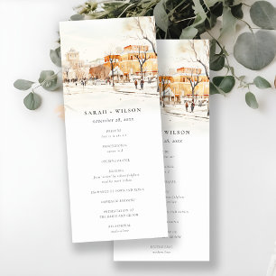 Forgo North Dakota City Scape Wedding Program Card Einladung