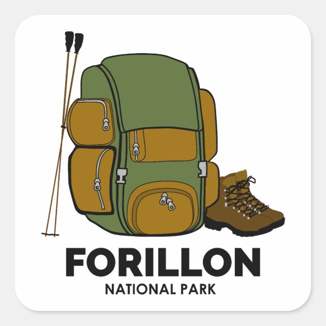Forillon National Park Backpack Quadratischer Aufkleber (Vorderseite)