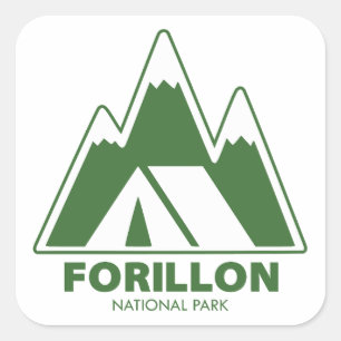 Forillon National Park Mountains Camping Quadratischer Aufkleber