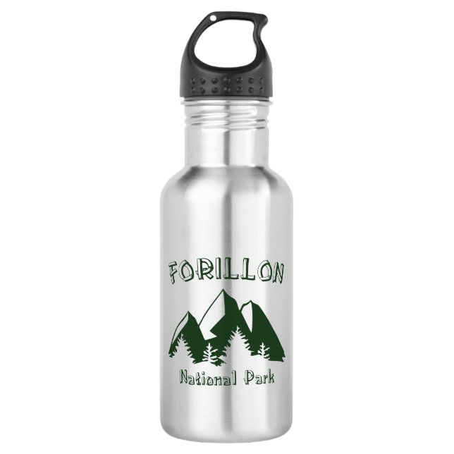 Forillon-Nationalpark Edelstahlflasche (Vorderseite)