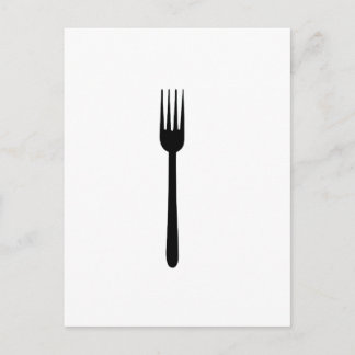 Fork Cutlery Silhouette Einfache Feinschmecker Lie Postkarte