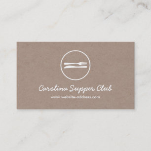 FORK & KNIFE-LOGO zum Kraft Paper Effect Visitenkarte