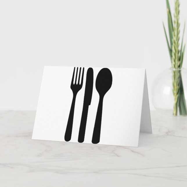 fork knife spoon icon karte (Vorderseite)