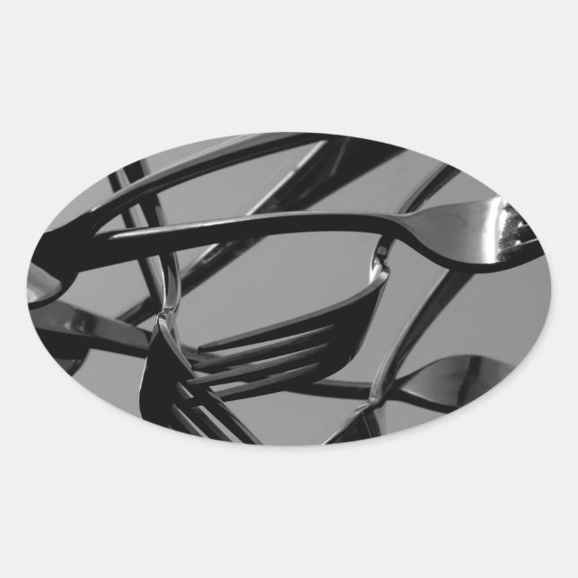 Fork Levitation Ovaler Aufkleber (Vorderseite)