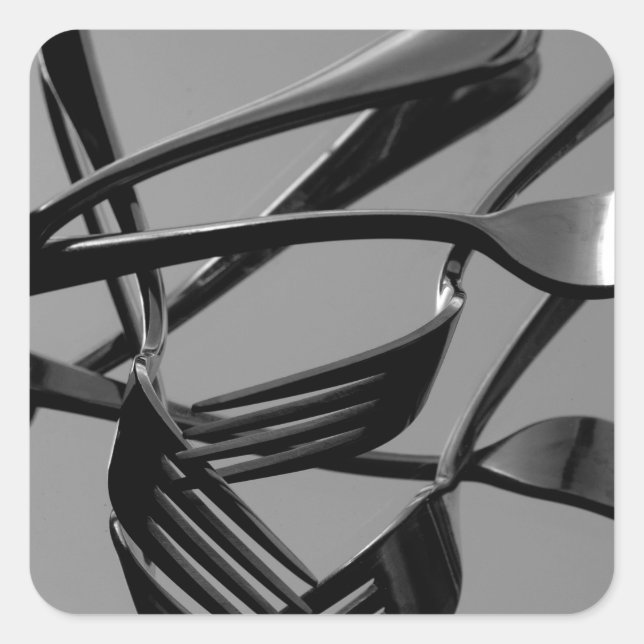 Fork Levitation Quadratischer Aufkleber (Vorderseite)