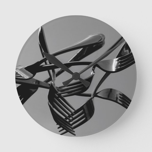 Fork Levitation Runde Wanduhr (Vorderseite)