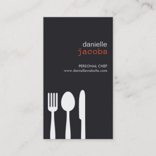 FORK SPOON KNIFE IN DARK VISITENKARTE