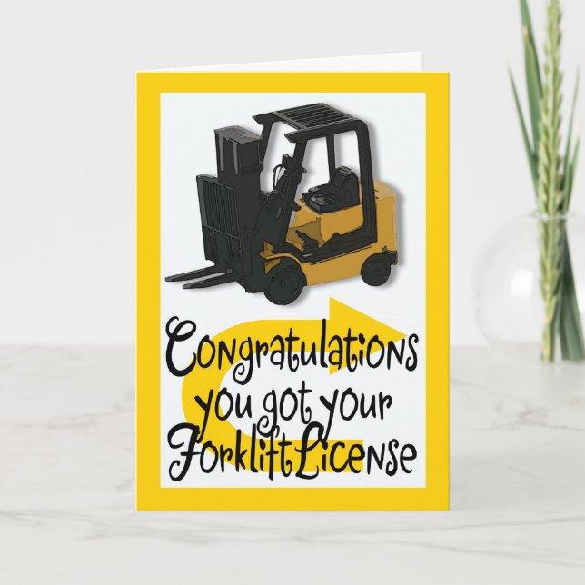 Forklift License Herzlichen Glückwunsch Karte (Vorderseite)