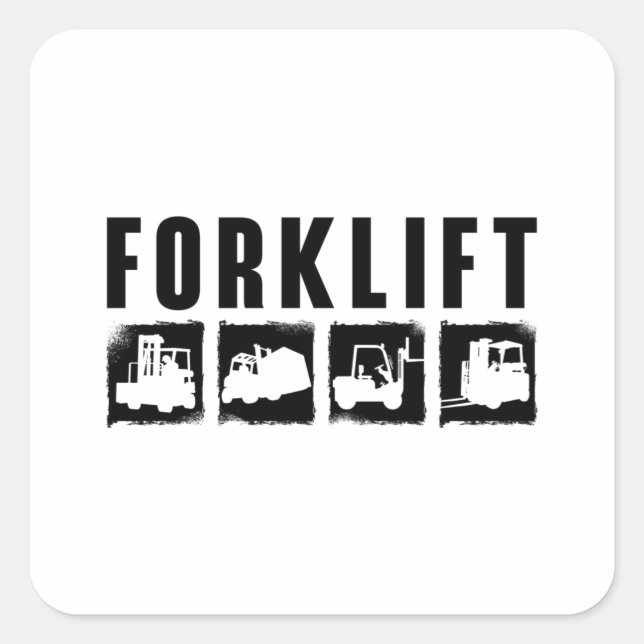 Forklift Quote Forklift Operator Quadratischer Aufkleber (Vorderseite)