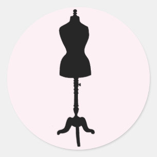 Form der Kleidung Silhouette II Runder Aufkleber