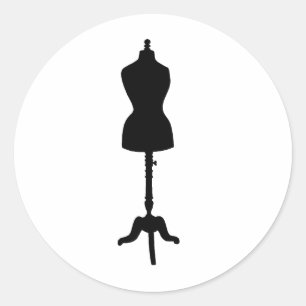 Form der Kleidung Silhouette II Runder Aufkleber