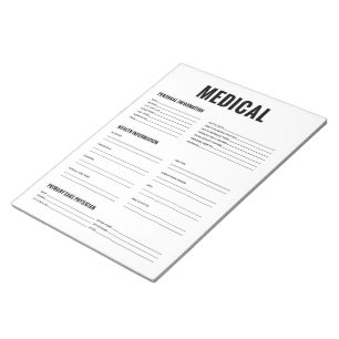 Form der medizinischen Organisation Notizblock