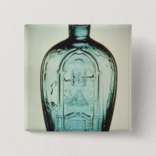 Form-durchgebrannte Freimaurerflasche Button (Vorderseite)