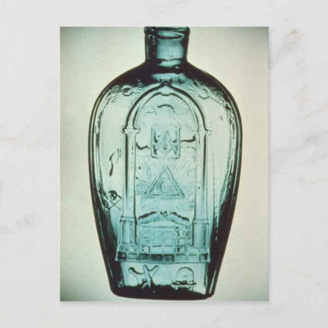 Form-durchgebrannte Freimaurerflasche Postkarte (Vorderseite)