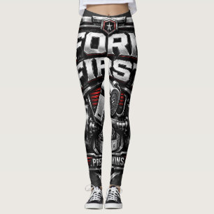 Form First Metallisches Fitnessstudio-Emblem-Abzei Leggings