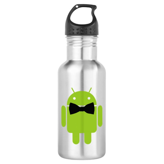 Formal AReifen Android Robot Edelstahlflasche (Vorderseite)