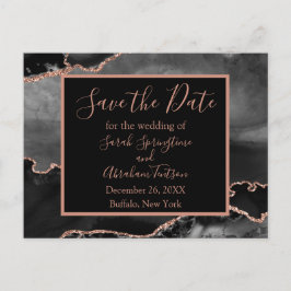 Formal Black Agate Save the Date Postkarten