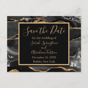 Formal Black Agate Save the Date Postkarten