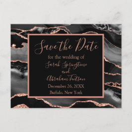 Formal Black Agate Save the Date Postkarten