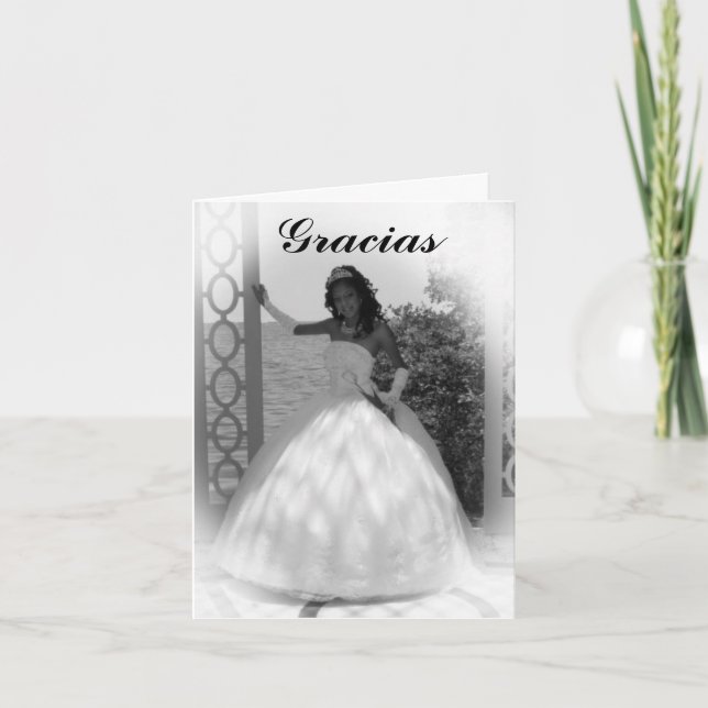 formal black and white, Gracias Dankeskarte (Vorderseite)