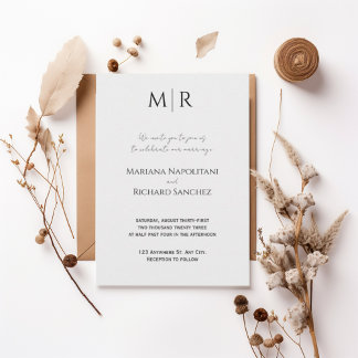 Formal Black and White Wedding Invitation