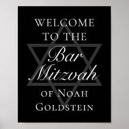 Formal Black Bar Mitzvah Party Star von David Poster