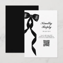 Formal Black Bow Ribbon Elegante Hochzeit Begleitkarte