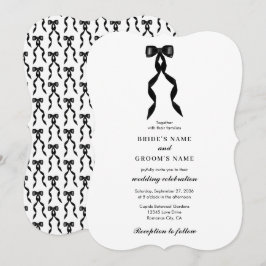 Formal Black Bow Ribbon Elegante Hochzeit Einladung