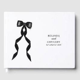 Formal Black Bow Ribbon Elegante Hochzeit Gästebuch