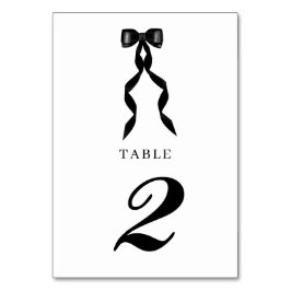 Formal Black Bow Ribbon Elegante Hochzeit Tischnummer