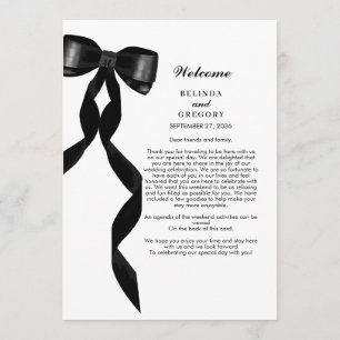 Formal Black Bow Ribbon Elegante Hochzeitsreise Programm