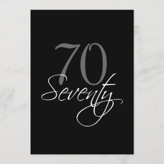 Formal Black Gray 70. Geburtstag Einladung