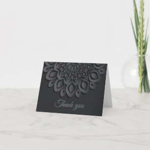 Formal Black Paper Cut Mandala Dankeskarte