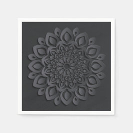 Formal Black Paper Cut Mandala Serviette