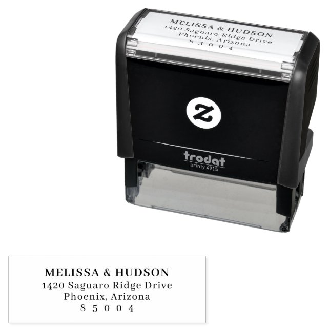 Formal Black Serif Address Stamp Permastempel (Beispiel)