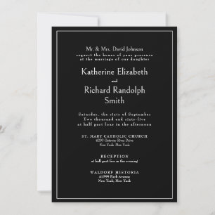 Formal Black Wedding Bride Eltern Einladung