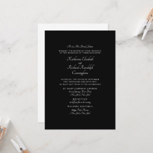 Formal Black Wedding Eltern zwei Orte Einladung