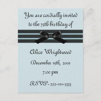 Formal Blue & Black Birthday Einladung