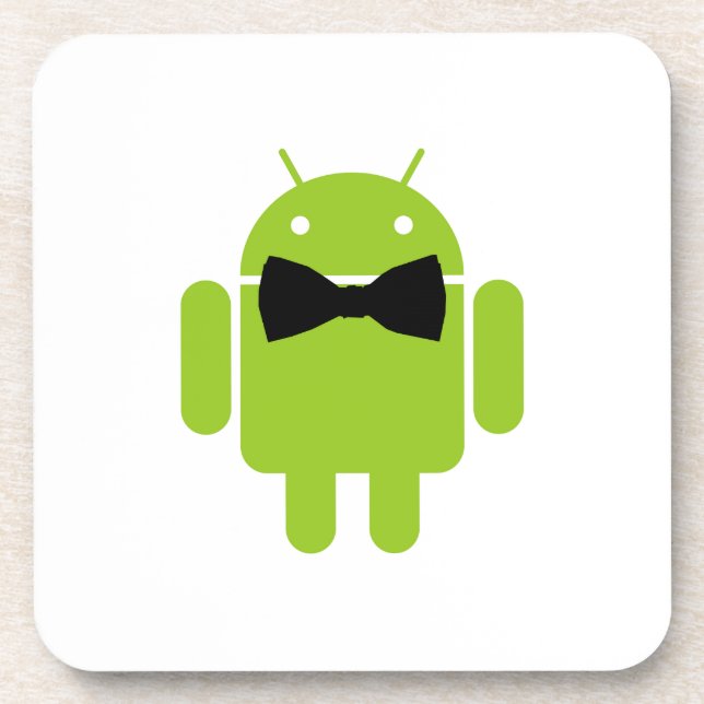 Formal Bow Android Robot Getränkeuntersetzer (Vorderseite)