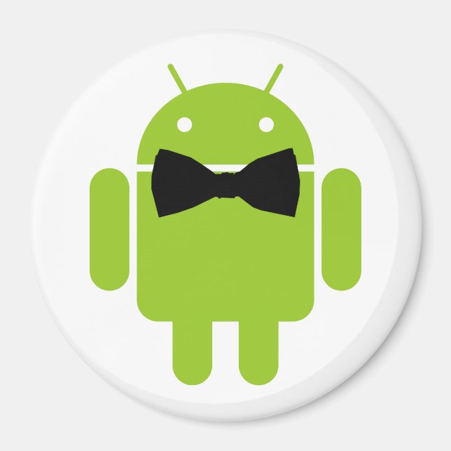 Formal Bow Krawatte Android Robot Icon Magnet (Vorne)