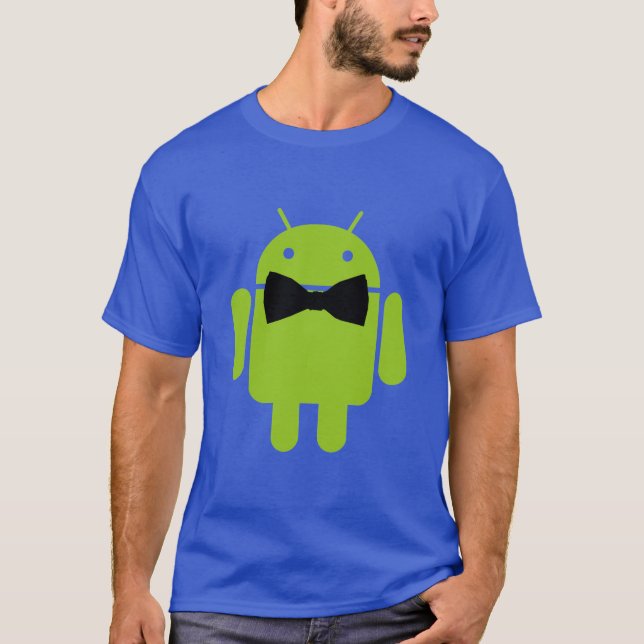 Formal Bow Krawatte Android Robot Icon T-Shirt (Vorderseite)