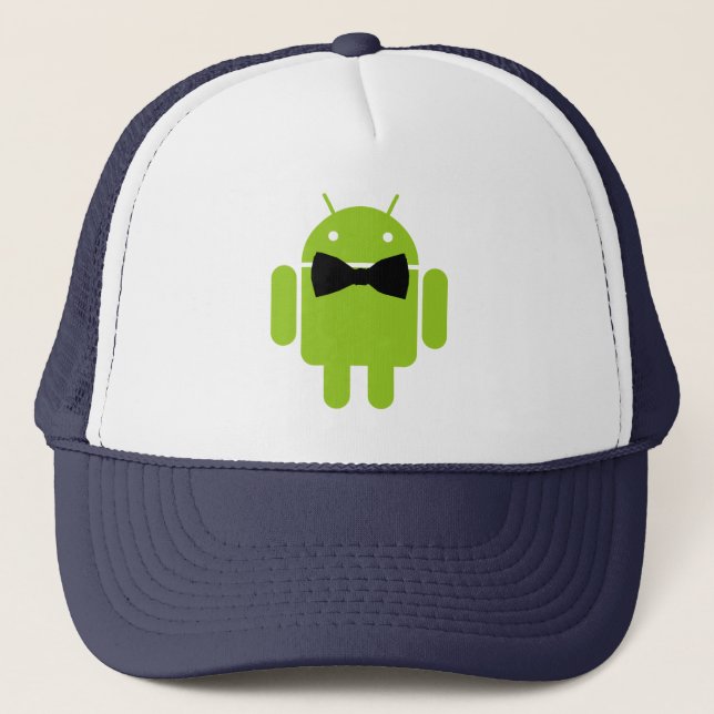 Formal Bow Tie Android Robot Icon Truckerkappe (Vorderseite)