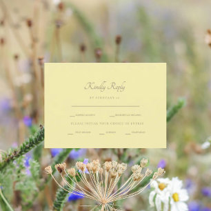 Formal Buttergelbe Abendessen Optionen UAWG RSVP Karte