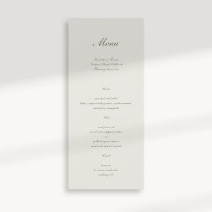 Formal Calligraphy Classic Ecru Simple Wedding Menükarte
