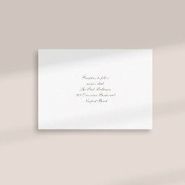 Formal Calligraphy Classic Ivory Empfang Wedding Begleitkarte