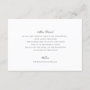 Formal Calligraphy Elegant Wedding Begleitkarte