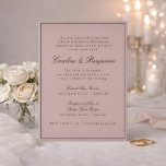 Formal Classic Border Script Mauve Wedding Website Einladung<br><div class="desc">Formale klassische klassische klassische Skriptsprache Elegante Einladung zur Hochzeit mit schmalen Grenzen in Schwarz und Online-UAWG Details in Dusty Mauve</div>